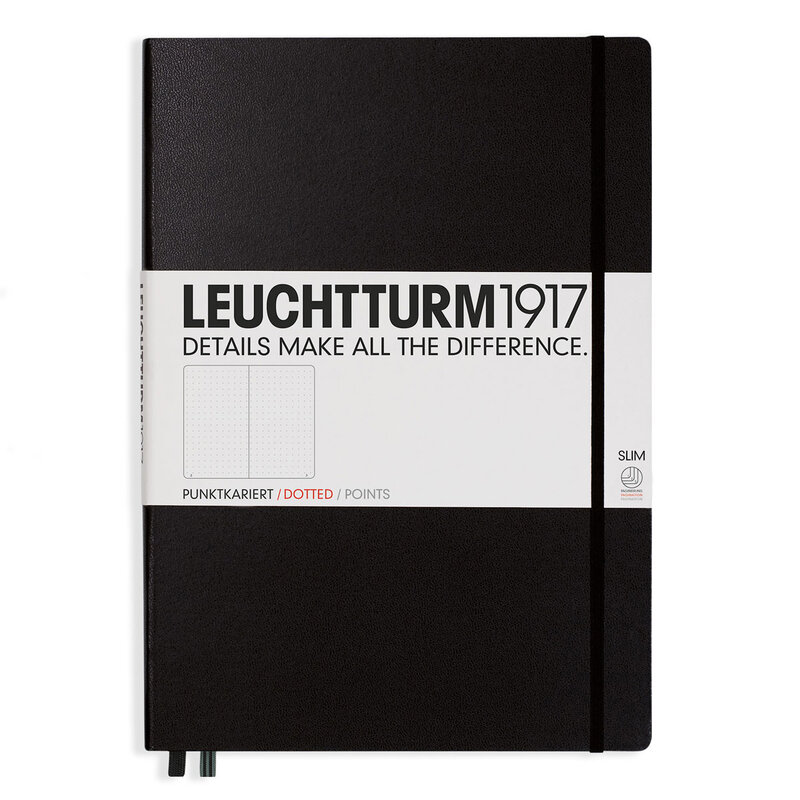 Anteckningsbok Leuchtturm1917 A4 Slim Prickad Black