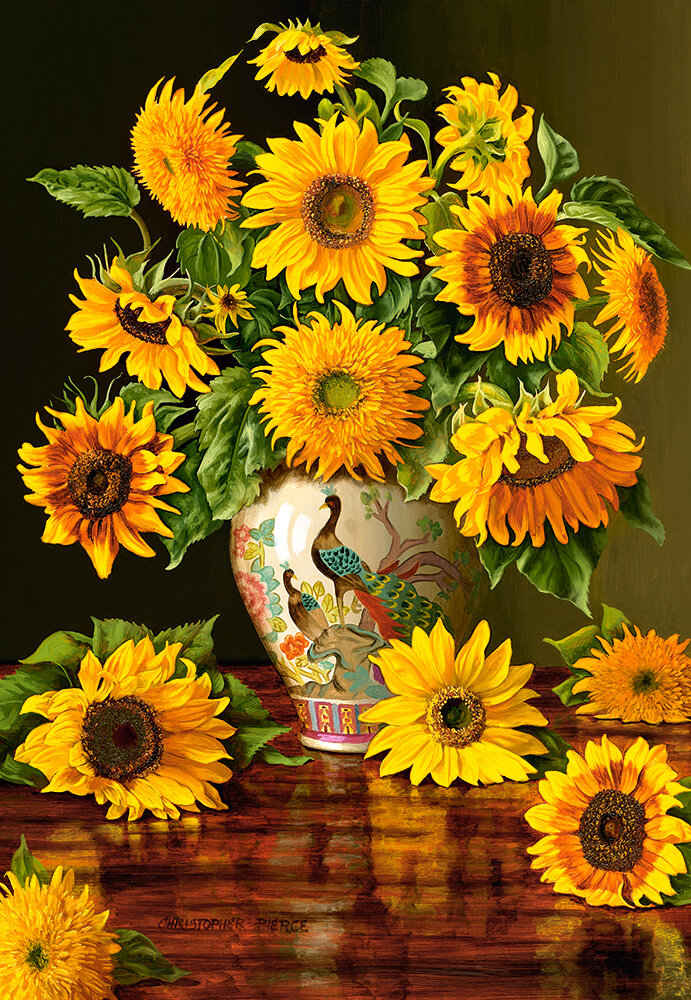 Pussel Sunflowers in a Peacock Vase 1000 Bitar