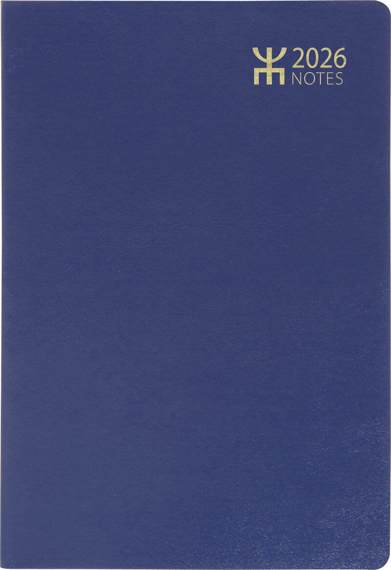 Notes · 8,2 x 12,8 cm · 104 sidor · Plast · Blå · Inbunden · 2 veckor/uppslag