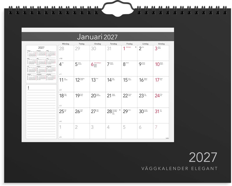 Väggkalender 2027  Elegant