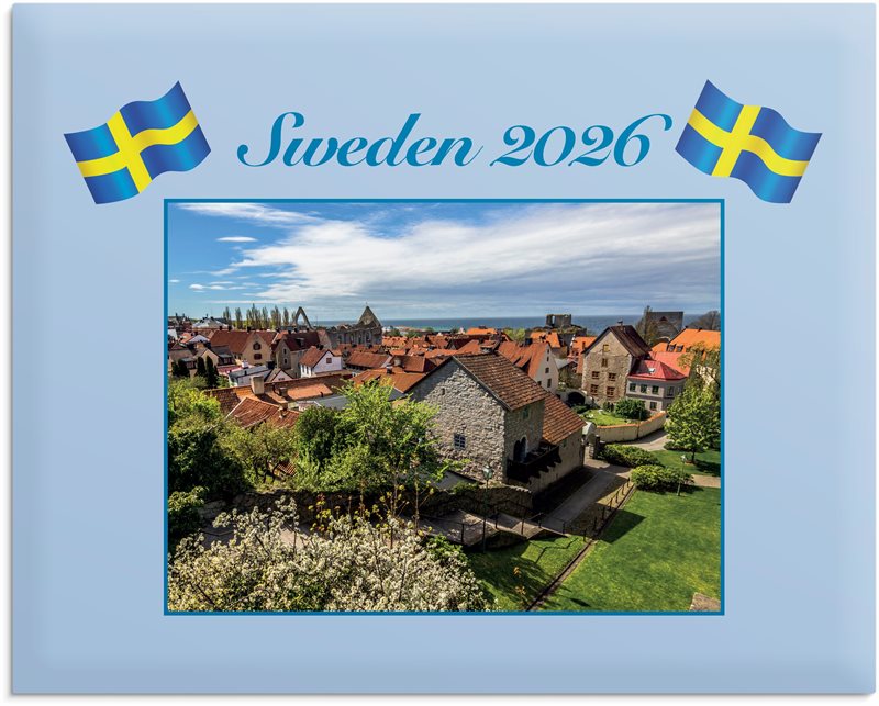 Väggkalender 2026 Sweden med kuvert