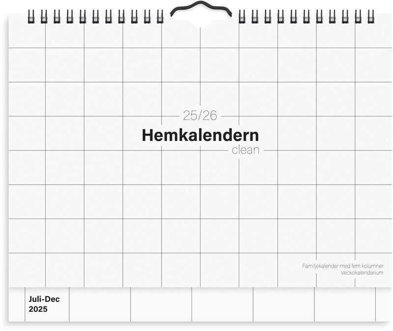 Väggkalender 25/26 Hemkalendern Clean