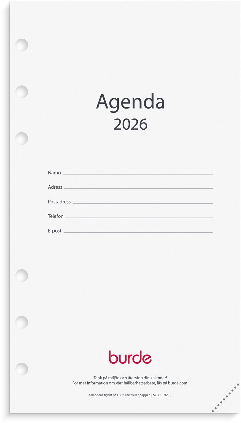 Kalender 2026 Regent kalendersats Agenda