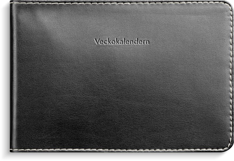 Kalender 2024 Veckokalendern svart konstläder