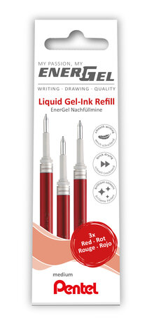 Refill PENTEL EnerGel LR7 0,7 röd 3/fp
