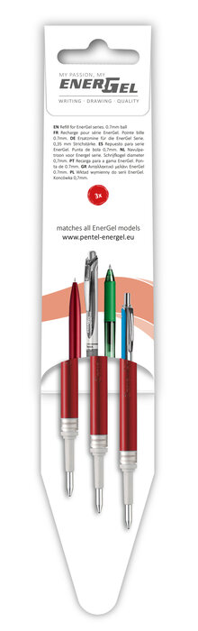 Refill PENTEL EnerGel LR7 0,7 röd 3/fp