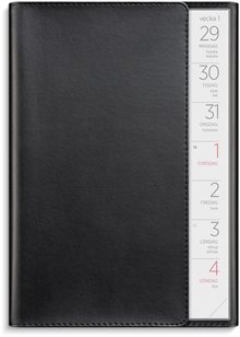 Kalender 2026 Stor Veckokalender svart konstläder