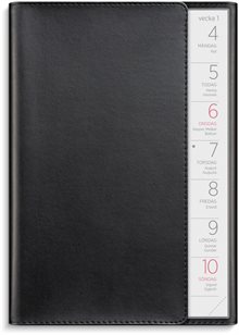 Stor Veckokalender 2027 svart konstläder