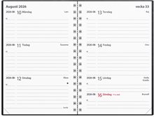 Kalender 2026 Leader svart konstläder spiralb