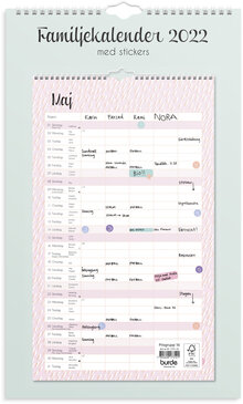 Familjekalender Pastell med stickers, FSC Mix