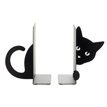 Bokstöd Gömd katt svart metall